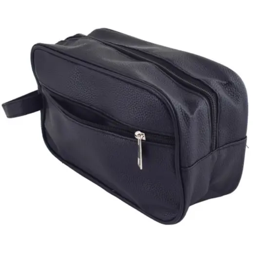 Classic PU Toiletry Bag Black Side